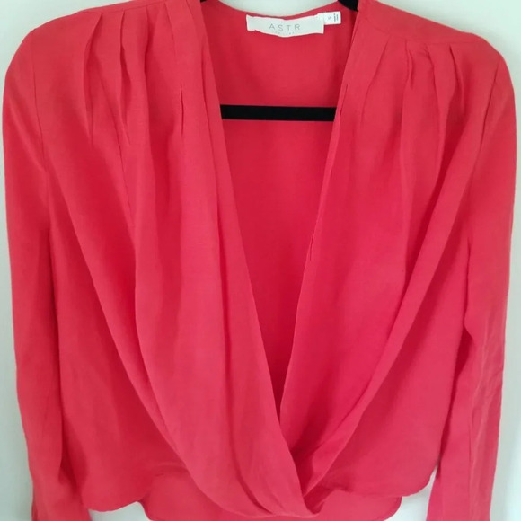 ASTR the Label Women's Coquette Surplice Neckline Blouse Shirt Top Feminine Sz S - Picture 7 of 11